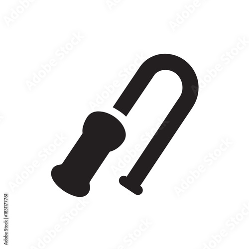 Minimalist whip icon simple flat vector design isolated on white background for app and web design