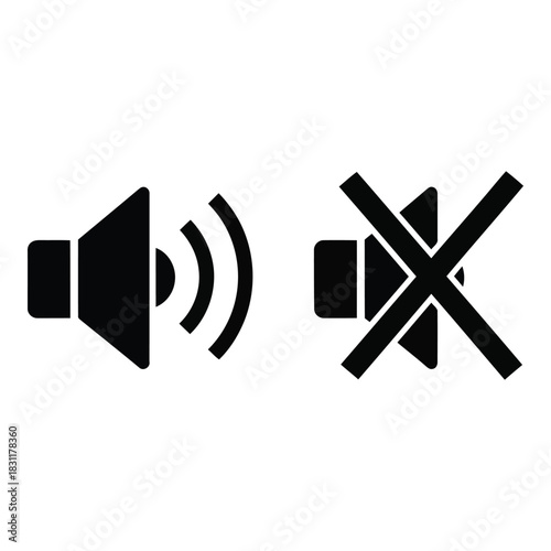 Sound on and off icons comparison