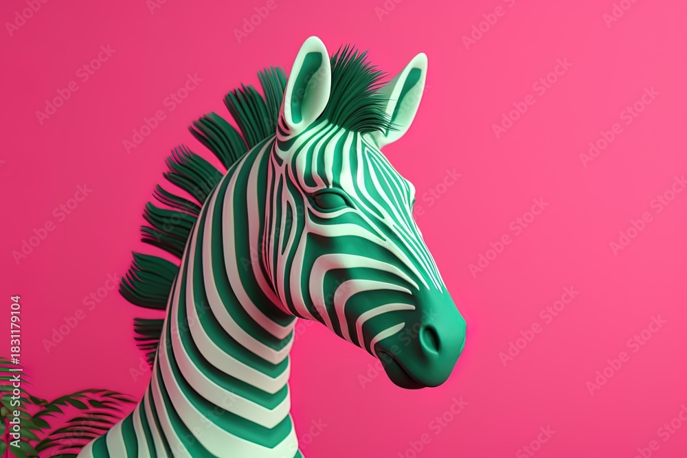 Fototapeta premium illustration of a zebra