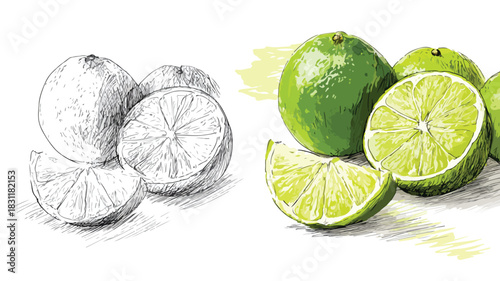 Vibrant Lime Illustrations Collection for Fresh Citrus Concepts