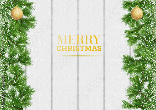 Seamless decorative christmas border with glowing lights and coniferous branches isolated on white background 