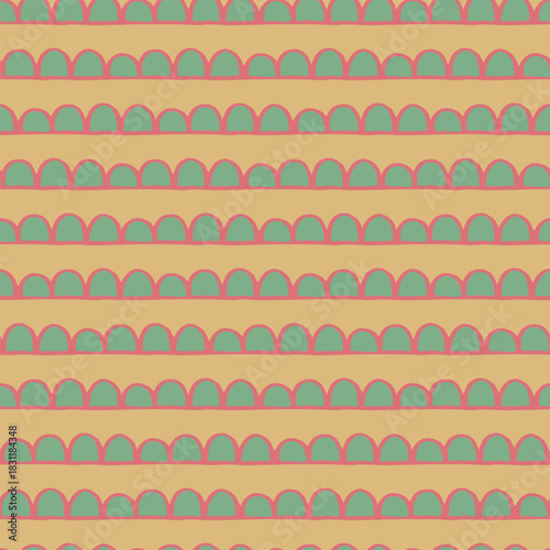 Seamless repeating pattern bright and vibrant in Christmas color combinations Christmas, snowy winter, sky concept. Vector background for gift wrap, surface design and other design projects