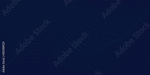 Dark blue halftone dotted abstract background, big data pattern, technology or futuristic visualization, waveform