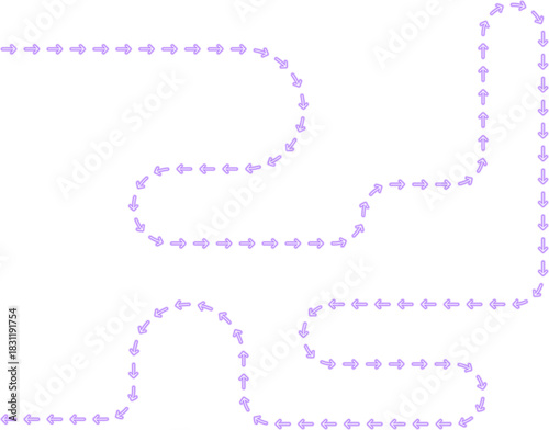 Arrow design combines maze transitions with zigzag and squared path segments creating a complex neon contour.