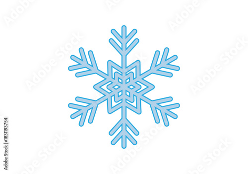 Un copo de nieve con líneas y efecto de brillo azul