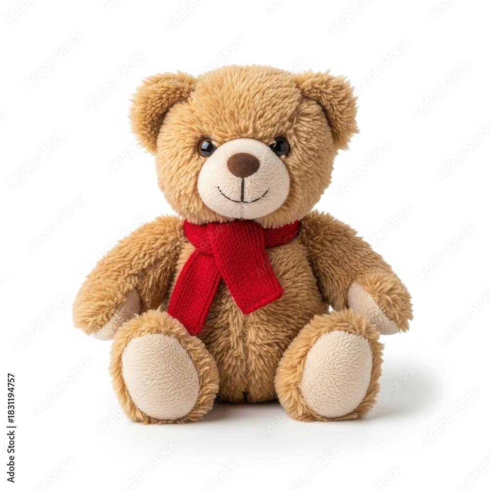Obraz premium Teddy bear with red scarf