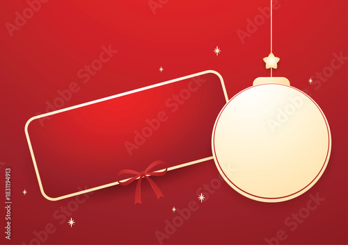 Christmas label. Festive Christmas text box vector. Perfect for seasonal messages or text and greetings.