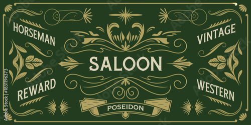 Vintage flourish ornaments vector illustration set featuring hand-drawn western style elements, perfect for design projects, decorative artwork, branding, posters, invitations, merchandise, and creati