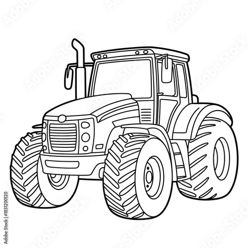 tractor truck coloring page line art