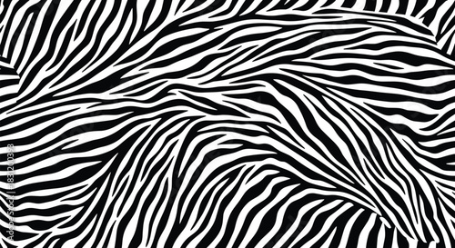 Zebra stripe pattern illustration, black white abstract texture, animal print design, fashion background, wild nature motif, vector graphic