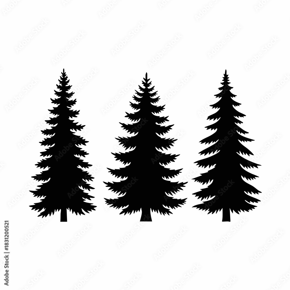 Obraz premium Three christmas trees art