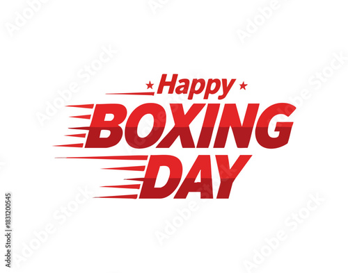 Happy Boxing Day Typography Vector Banner with Speed Lines