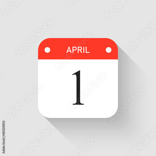 Vector icon page day calendar - 1 April month