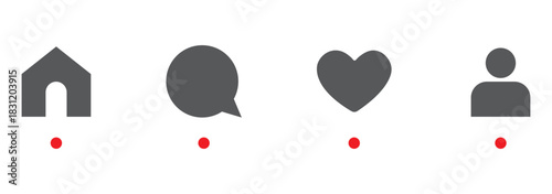 Instagram social media like comment share save icon collection in line style. Set of social network user interface button icons on white background. Vector illustration