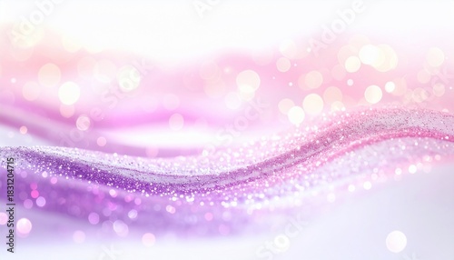 Abstract Glittering Wave Background with Bokeh Lights in a Soft Pastel Color Palette