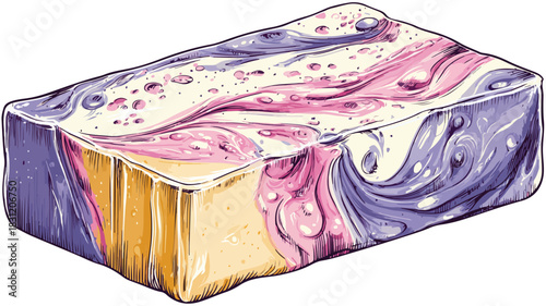 Soap Vector Illustration with Outline on White Background