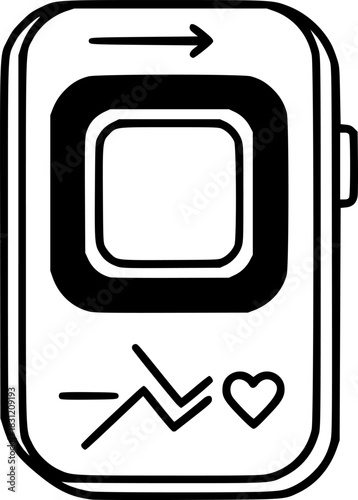 Sleek Digital Pedometer Icon Fitness Tracker, Step Counter, Activity Monitor, Health Gadget, Exercise Device
