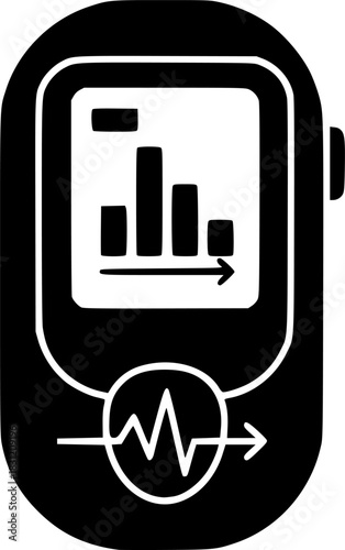 Sleek Digital Pedometer Icon Fitness Tracker, Step Counter, Activity Monitor, Health Gadget, Exercise Device
