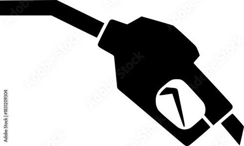 Fuel Nozzle Icon Gas Station Pump Symbol, Simple Black Silhouette Design for Websites, Apps, and Graphic Projects
