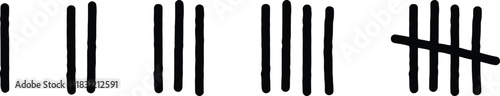 tally marks, counting, numbers, data, record, history, black, white, simple, graphic, stroke, line, one, two, three, four, five, group, set, collection, symbol, notation, information, calculation, rep