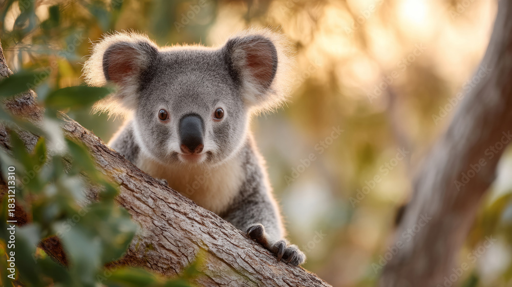 Fototapeta premium Koala release into the wild conservation effort in natural habitat