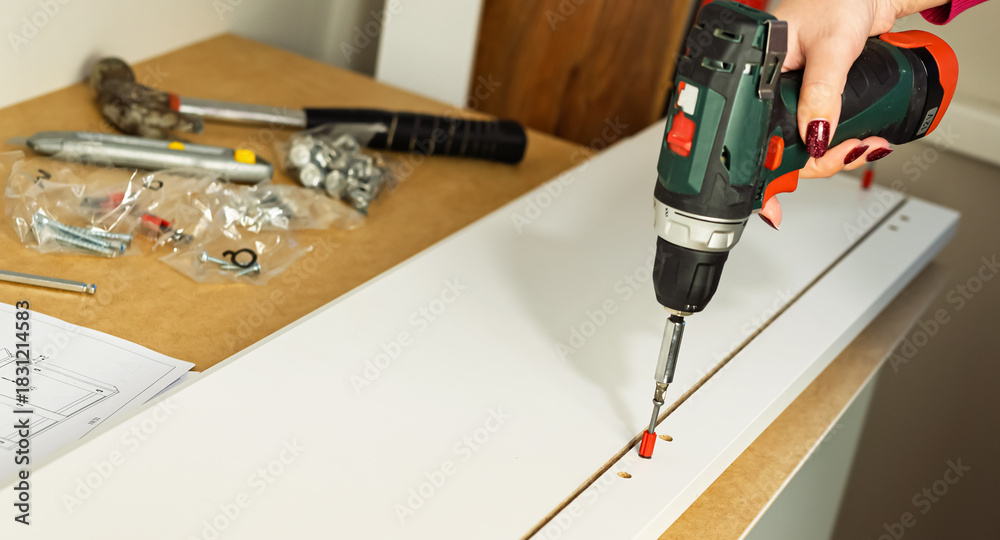 custom made wallpaper toronto digitalThe process of assembling white cabinet furniture using a screwdriver