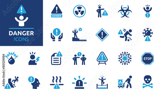 danger, icons, warning, hazard, alert, attention, risk, safety, caution, stop, sign, bomb, explosion, radiation, biohazard, virus, coronavirus, falling, person, cliff, edge, triangle, exclamation, mar