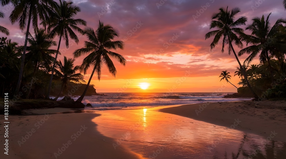 Fototapeta premium sunset in the beach