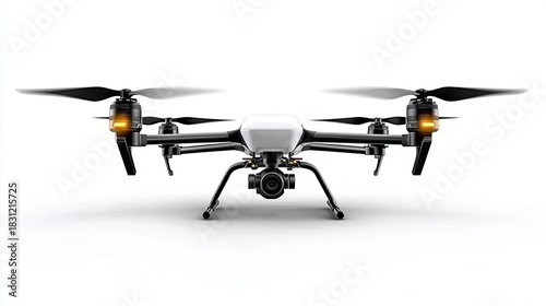 Sleek drone ready for flight offering aerial views and cutting edge technology