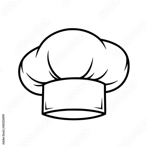 Chef Hat Toque Vector Outline Icon for Restaurant Menu and Bakery Logo