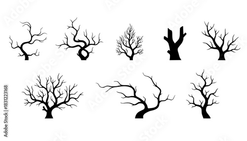 Horizontal Bare Tree Branch Silhouette