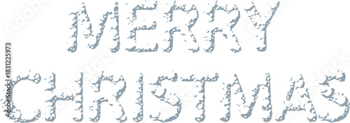 Merry Christmas message made of snowballs for festive winter greetings