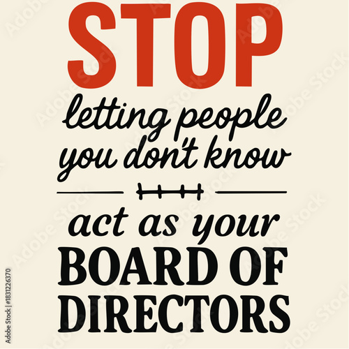 stop outsourcing your worth: bold red and black quote with mixed fonts challenging external validation culture