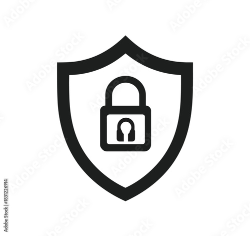 Simple black and white open lock vector icon for security and access concepts