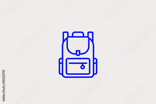 backpack illustration in line style design. Vector illustration.