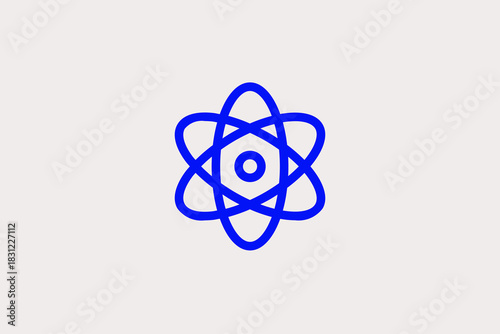 atom illustration in line style design. Vector illustration.