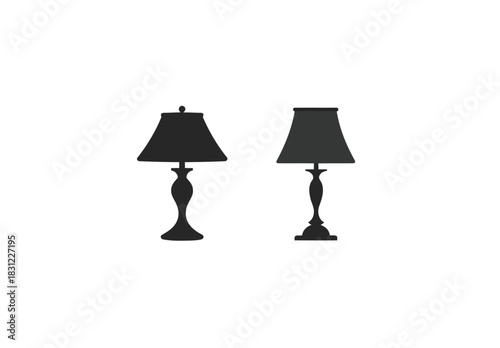 Modern logo design featuring simple geometric desk lamp shapes for a global brand