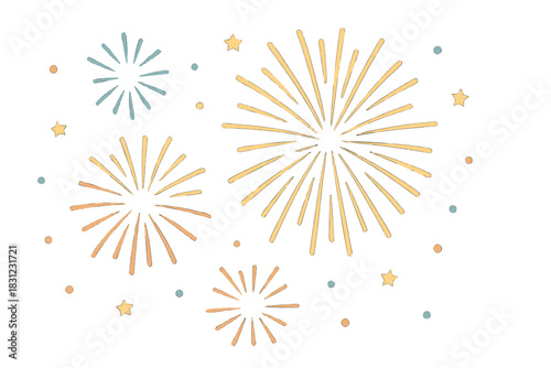 A 42‑second, high‑definition long shot captures authentic, radiant fireworks illuminating the night sky during a New Year’s Eve countdown festival, featuring a prominent golden, glowing firework amid