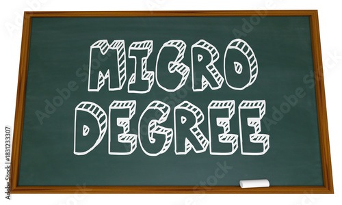 Micro Degree Chalk Board Class Course Learn Teacher Student 3d Illustration