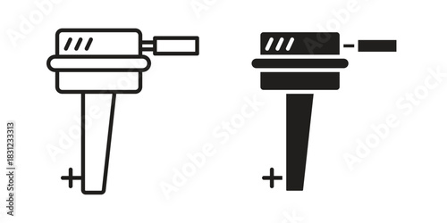 Boat Engine icon. vector symbol logo illustration line editable stroke flat design style isolated on white