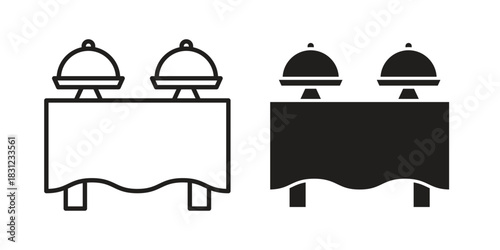 Buffet icon. vector symbol logo illustration line editable stroke flat design style isolated on white