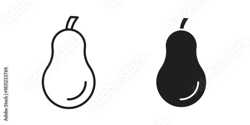 Butternut squash icon. vector symbol logo illustration line editable stroke flat design style isolated on white