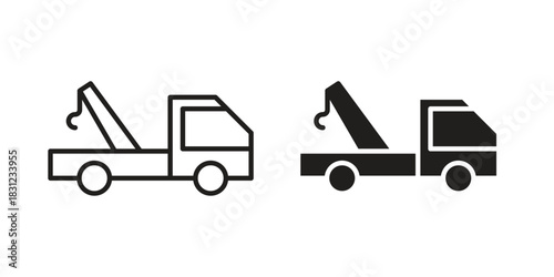 Car crane icon. vector symbol logo illustration line editable stroke flat design style isolated on white
