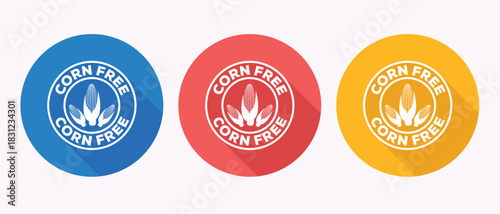 Corn free symbol three colorful circles product information nutrition food label