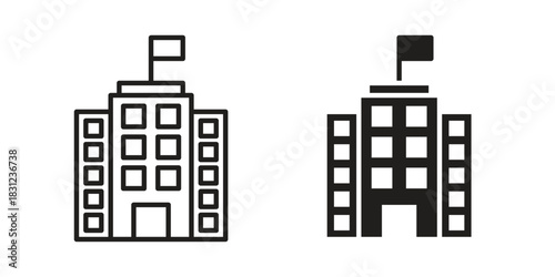 Institution icon. vector symbol logo illustration line editable stroke flat design style isolated on white