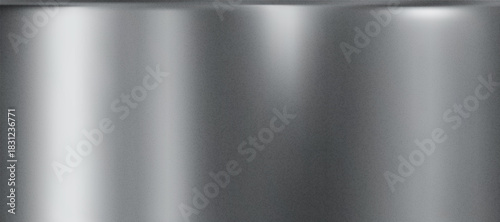 3D silver metal gradient background with chrome foil and grunge rough gradation texture. Glossy stainless steel surface with mirror reflection and smooth sheen. Retro realistic shiny vector bg