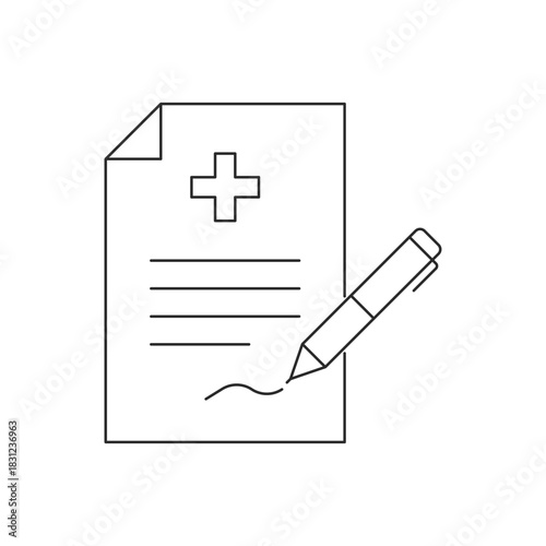 medical document  prescription icon vector design concept line style