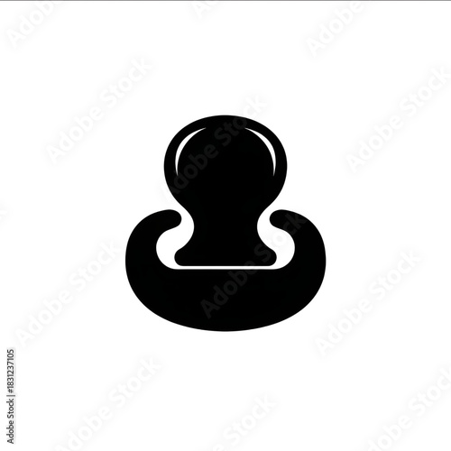 Baby Pacifier svg silhouette clip art style simple shapes black on white background no shadow no gradient solid shape only.