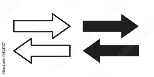 Left right direction icon. vector symbol logo illustration line editable stroke flat design style isolated on white