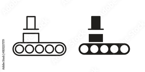 Machinery icon. vector symbol logo illustration line editable stroke flat design style isolated on white